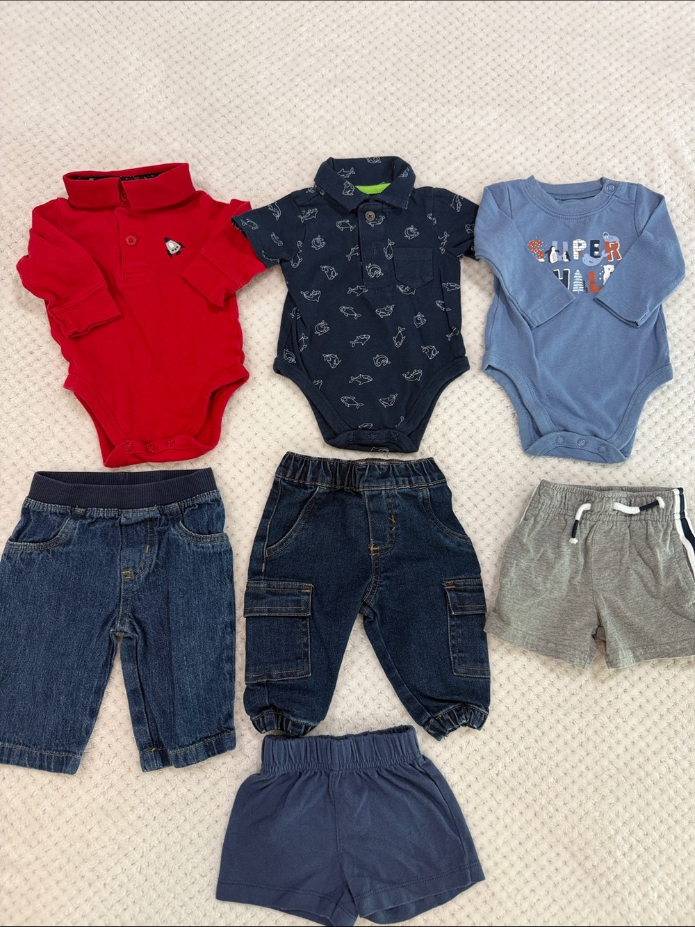 Garanimals Baby 7-Piece Mix - Red, Navy, Light Blue, Gray